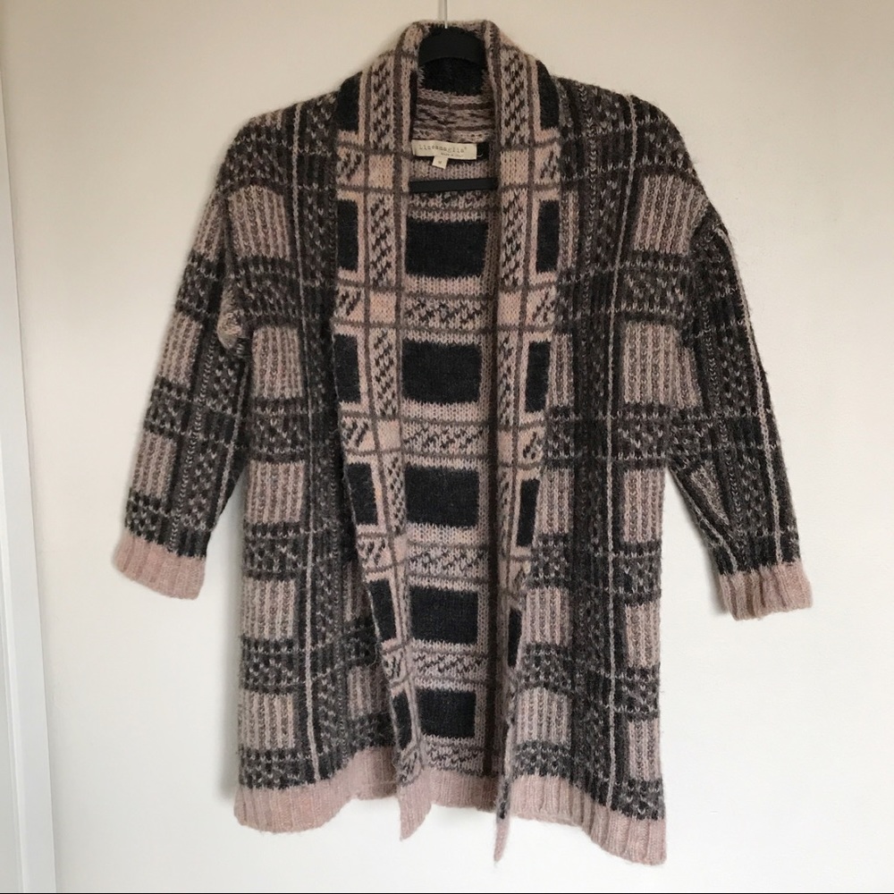 Lineamaglia Wool/Mohair Blend Open Front Cardigan